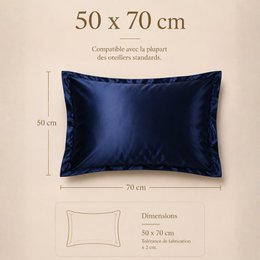 Pair of Midnight Blue Silk Effect Satin Pillowcases