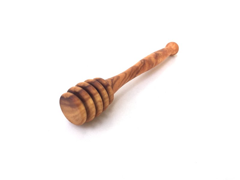 Honinglepel Honingextractor L. 12 cm handgemaakt van olijfhout
