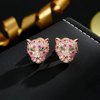 Regal Jeweled Leopard Head Stud Earrings
