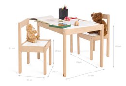 Kinderen tafel en stoel set "olaf", 3 delen