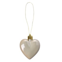 Kerstbal Set van 8 Hart 5 cm Meerkleurig Kunststof