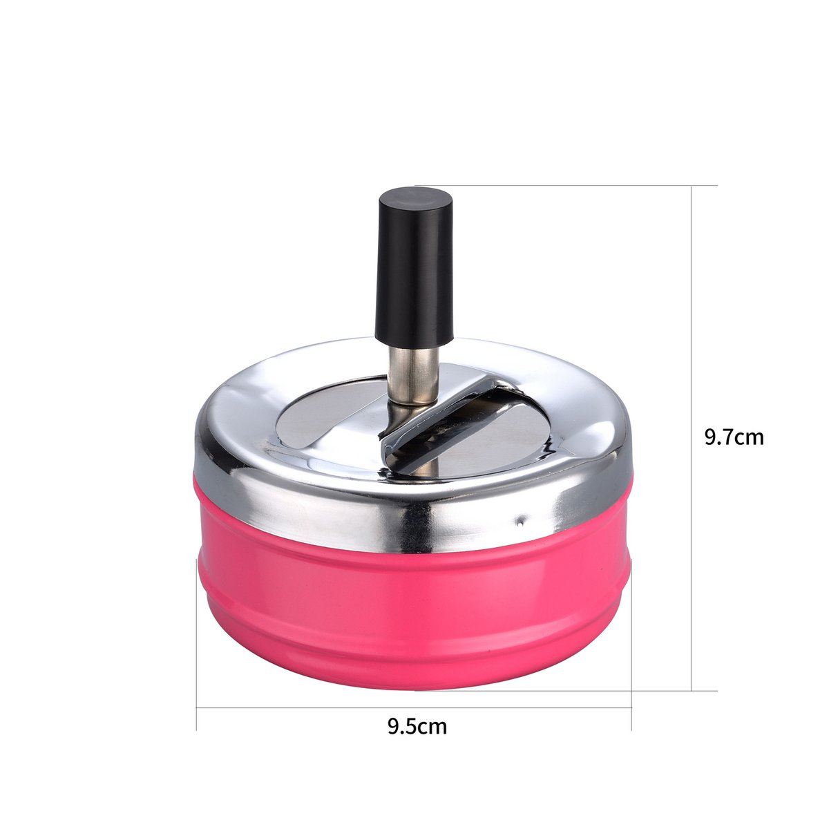 Cendrier poussoir avec couvercle pivotant