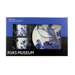 Service à expresso, oiseaux de Delft, Rijksmuseum
