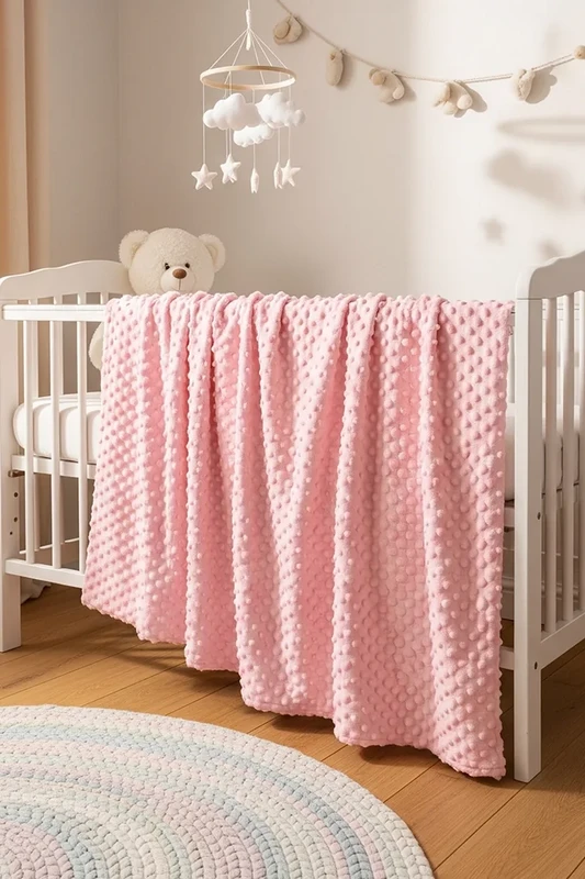 Baby boble-tekstur striktæppe, blå