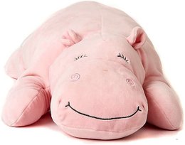 Kissen Plüsch-Nilpferd (rosa), ultraweich - 60 cm (Länge) - Plüschtier