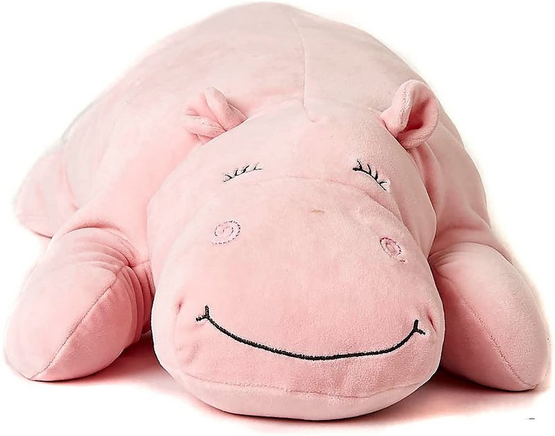 Kissen Plüsch-Nilpferd (rosa), ultraweich - 60 cm (Länge) - Plüschtier