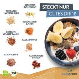 BIO Energy Müsli, Cunchy Carob med spirede frø