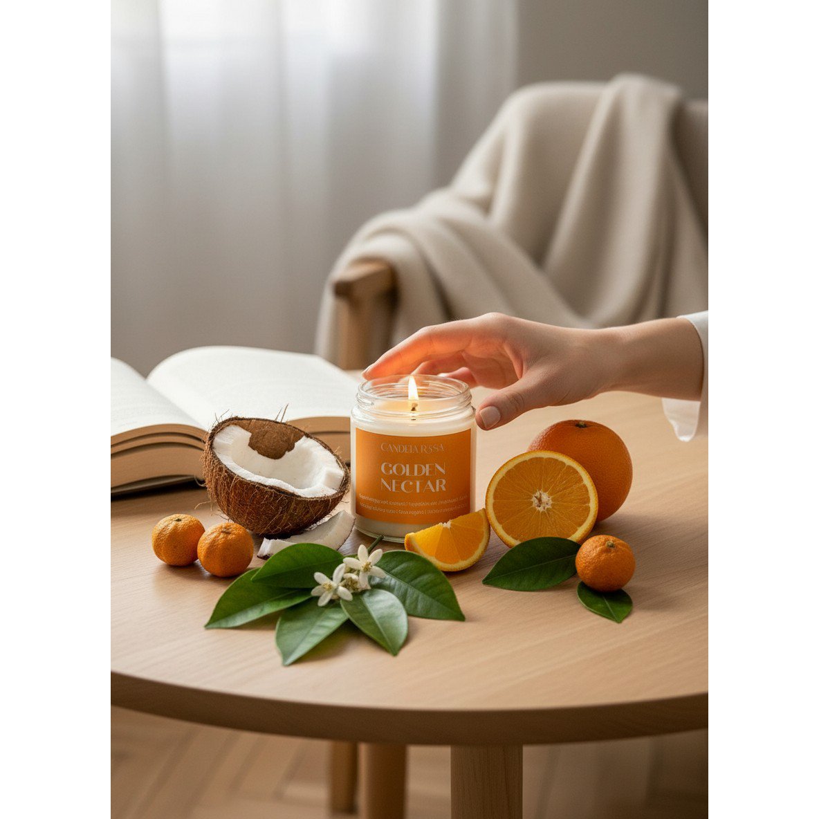 Vela aromática naranja dulce y coco - Golden Nectar