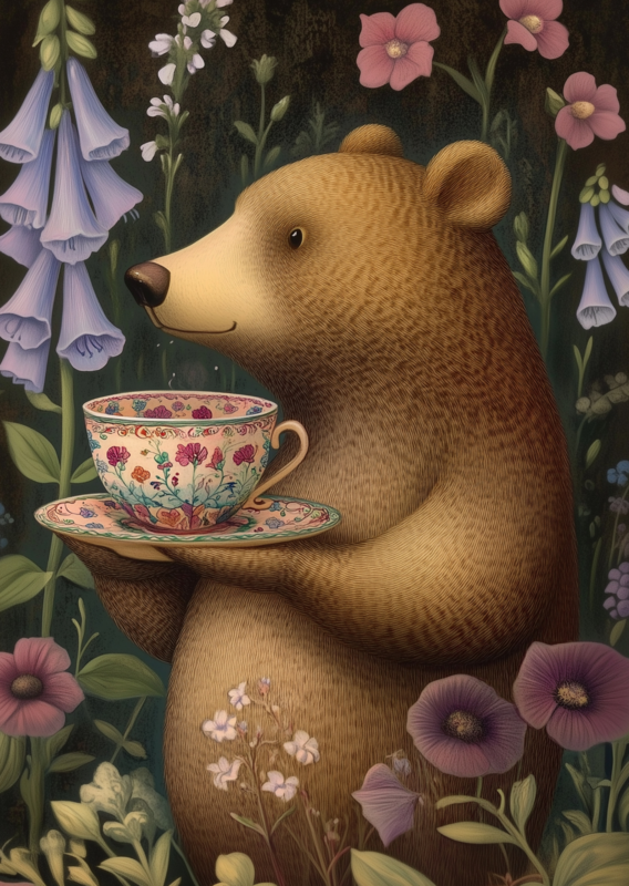 Animal Tea Time: Great Bear | Map Fripperies