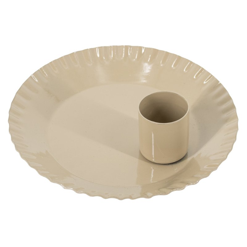 Piatto portacandele beige