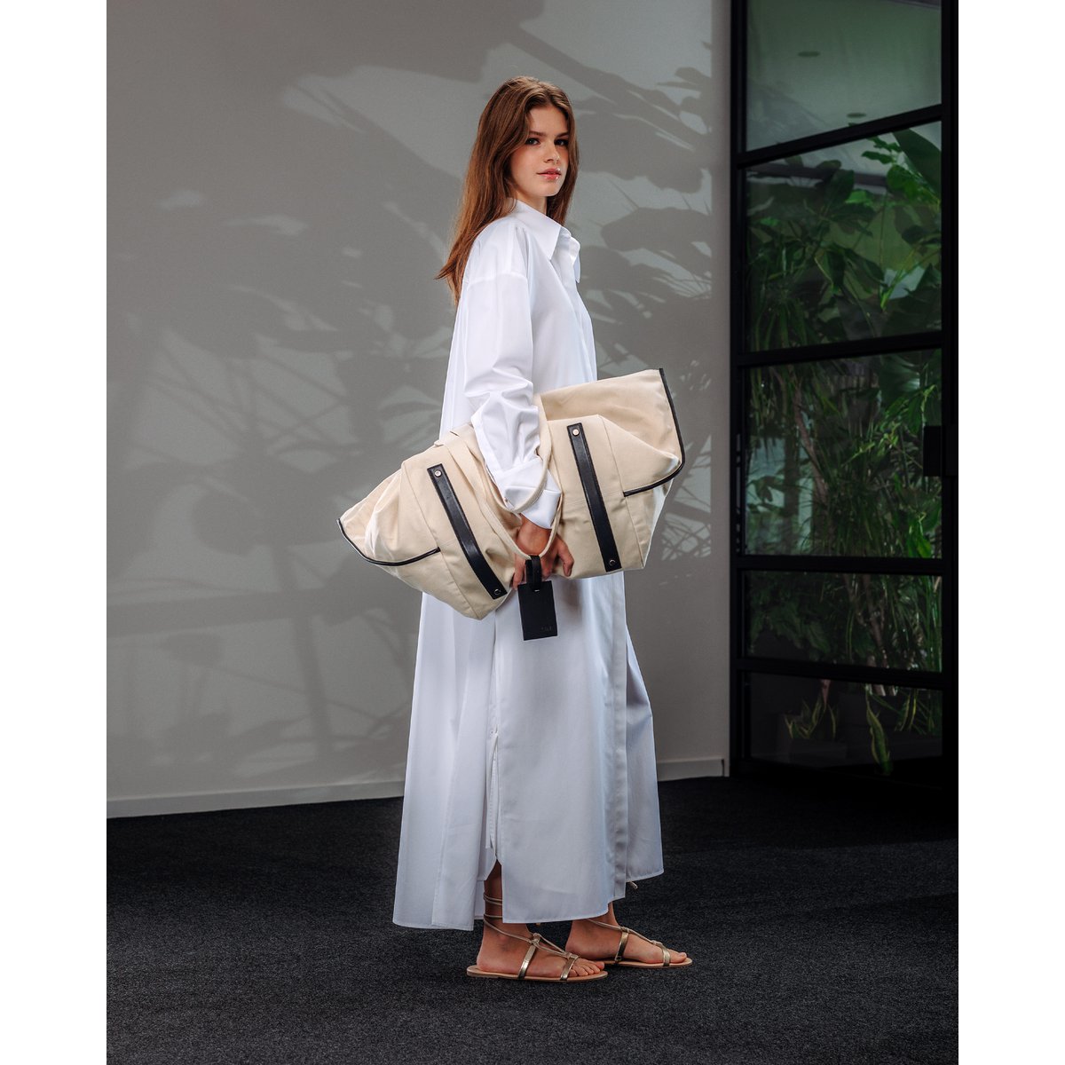 Cotton maxi shirtdress