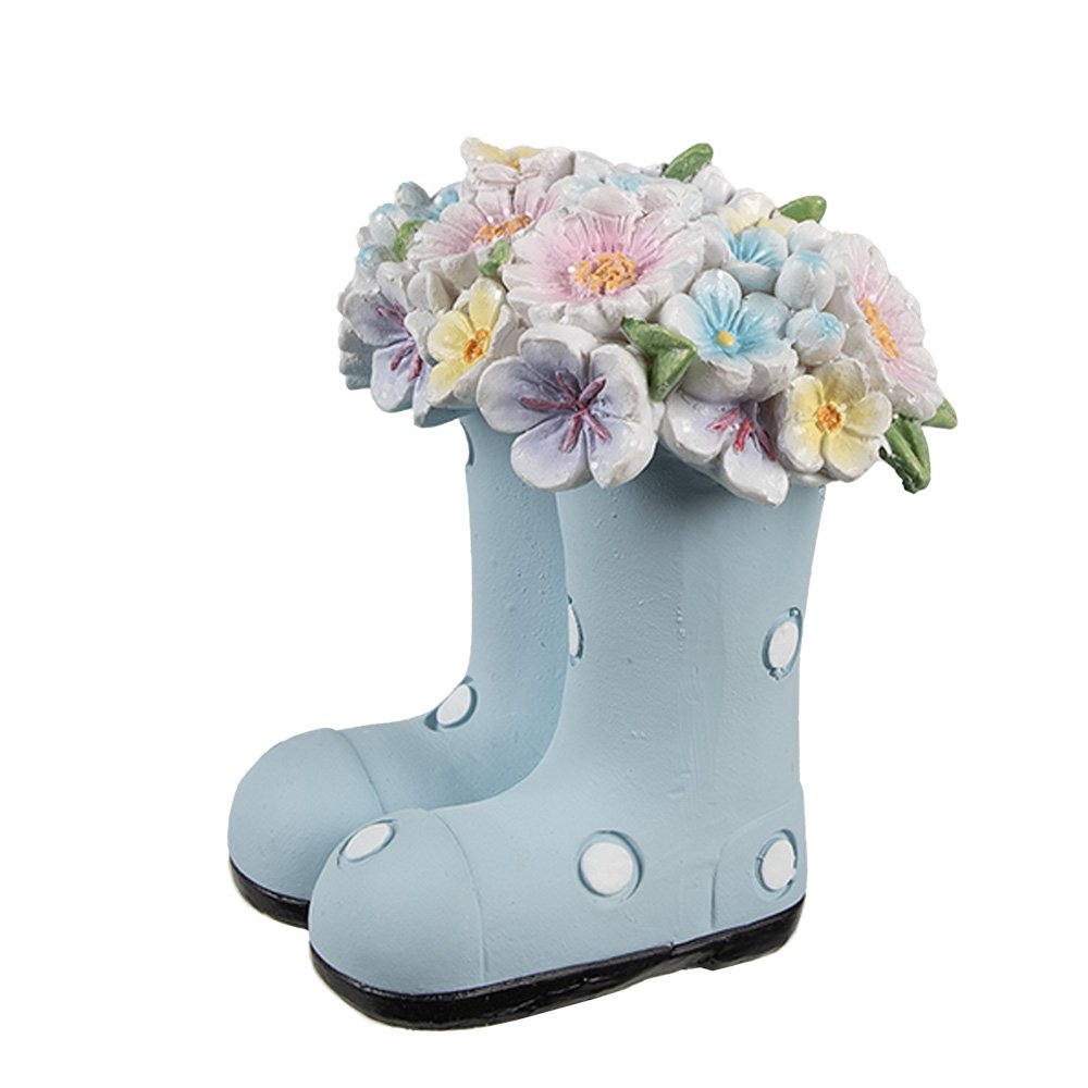 Dekorationsbild Stiefel 10x10x12 cm blauer Kunststoff