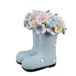 Dekorationsbild Stiefel 10x10x12 cm blauer Kunststoff