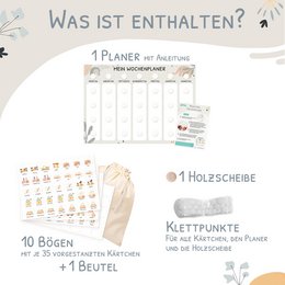 Weekly planner children including 350 routine cards - motif Little Elephant