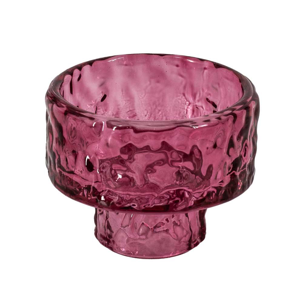 Pink glass tea and candle stand