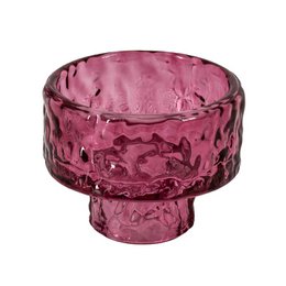 Pink glass tea and candle stand