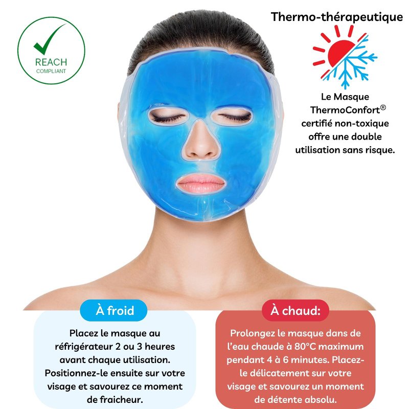 Maschera in gel termoterapico - Rilassamento terapeutico a caldo o freddo, impacco tascabile contro l'emicrania, effetto rilassante, favorisce la circolazione sanguigna