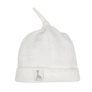 Mütze Sophie die Giraffe Veloursjacquard gebrochen weiß 1-3M