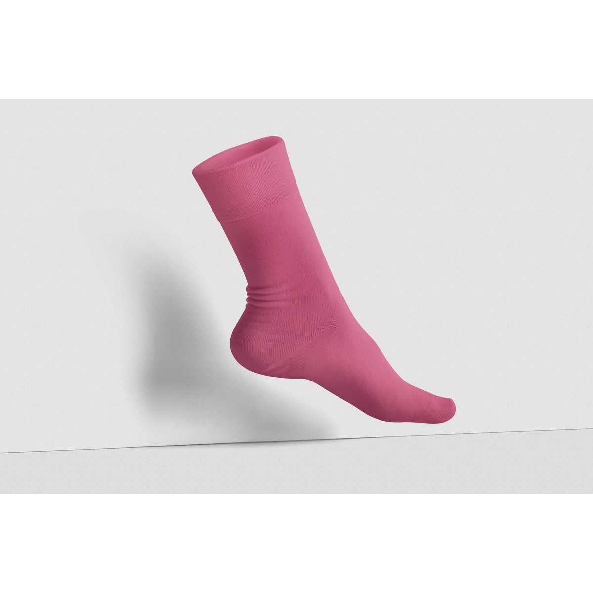 Chaussettes simples en coton biologique de couleur unie : FUSCHIA (pas de paire, seulement 1 pièce)