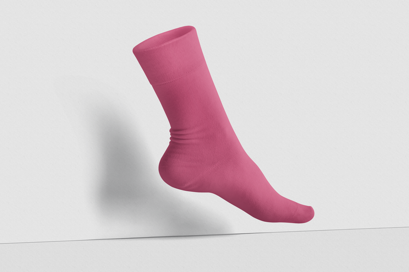 Økologisk bomuld ensfarvet Single Crew Sok: FUSCHIA (ikke par, kun 1 stk)