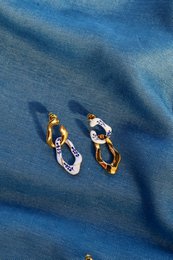 Varia Enamel 2-i-1 øreringe (mini) — Hvide