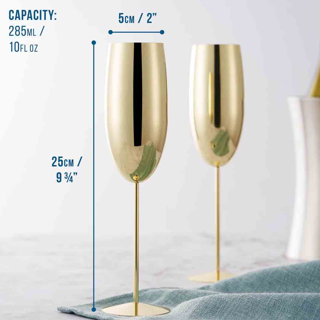 Champagne flute Goud 4x28,5cl