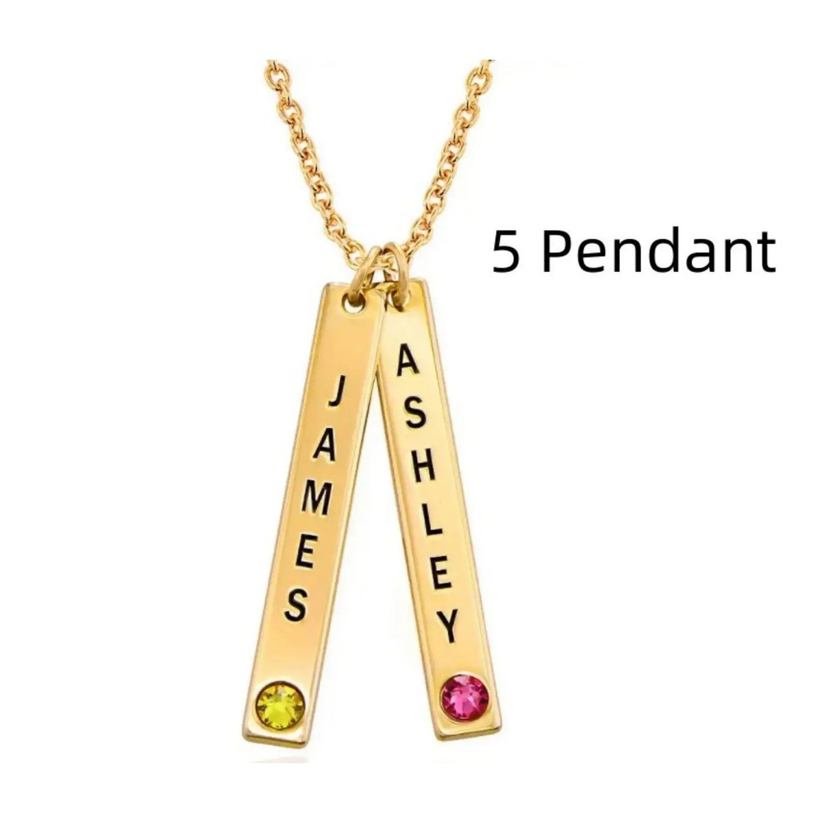 Collier vertical personnalisé, cadeau de la fête des mères