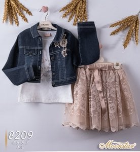 Skirt with jacket and blouse set of 3/MS-8209/SL