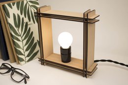 Hashtag LAMPA nr. Buk 1 kwadratowy – Minimalistyczna lampa stołowa z funkcją ściemniania – prezent na Boże Narodzenie