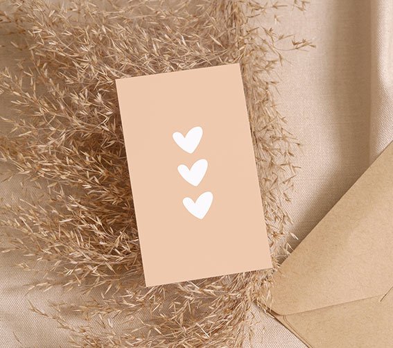 Mini-carte | Coeurs oranges