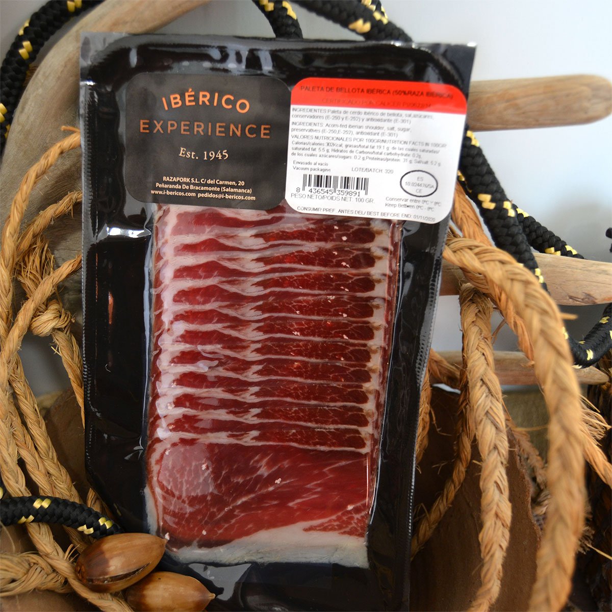 Paleta de bellota 50% raza ibérica 100gr