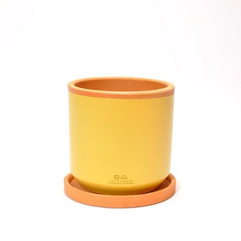 Terracotta mustard pot S with plate