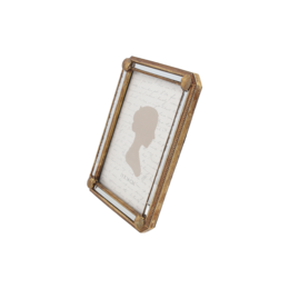 Decorative photo frame in gold resin with shells 21x16 cm