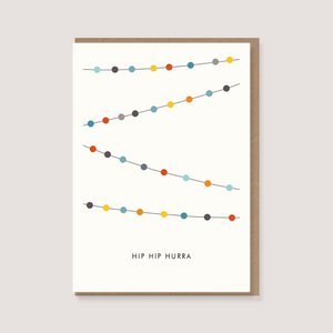 Folded card with envelope - "Garland - Hip Hip Hooray"