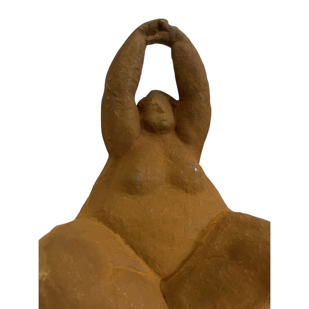 Mujer de hierro fundido en postura de yoga, 19x14x23cm, 3kg