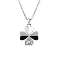 Clover Petal Pendants - Silver and Crystal