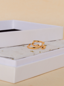 Gouden eiken parelring