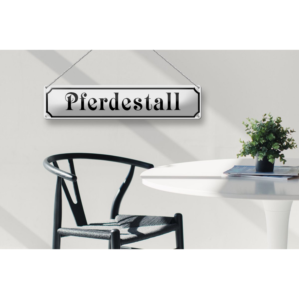 Blikken bord straatnaambord 46x10cm paardenstal rijpaarden decoratie