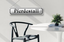 Blechschild Straßenschild 46x10cm Pferdestall Reiten Pferde Dekoration