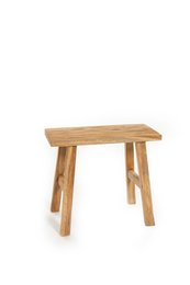 Mini sgabello vintage - teak vecchio H: 30 cm