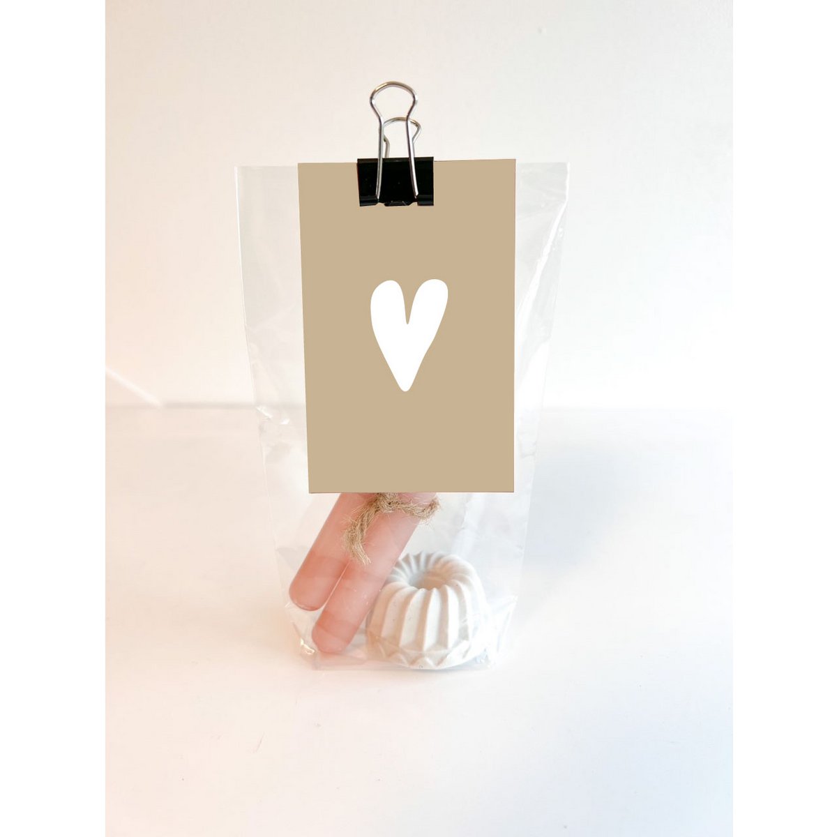 Candelabro bolsa de regalo - Corazón camello