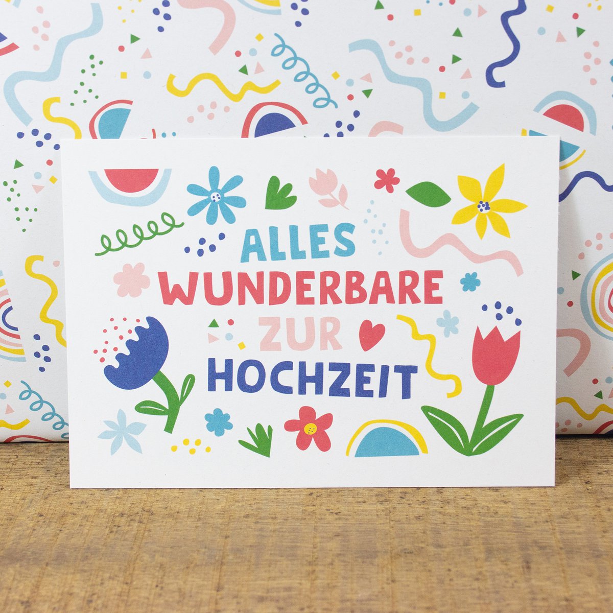 Postkarte Alles Wunderbare zur Hochzeit
