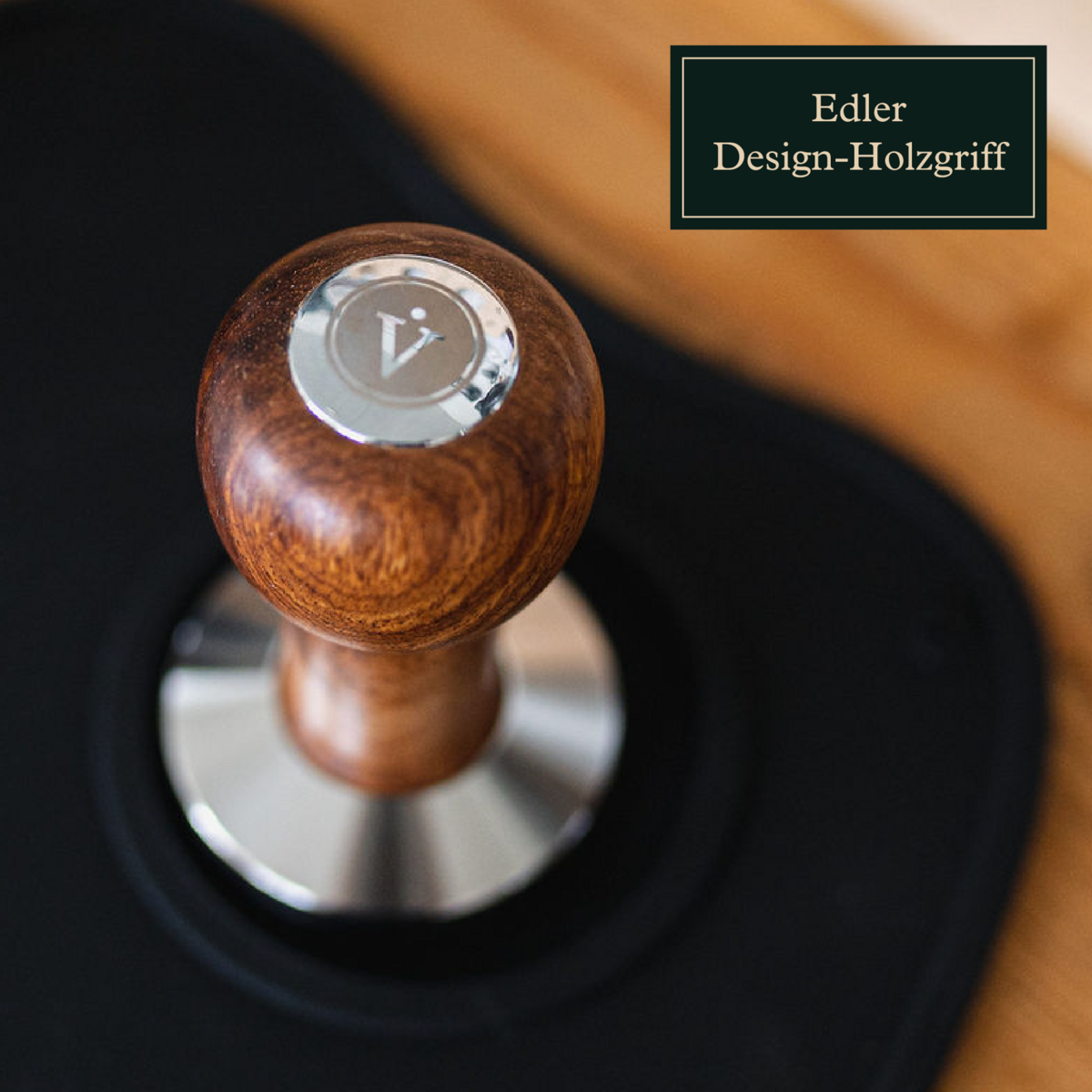 Formål med ædle træhåndtag - Espresso -stempel til barista inklusive Mat