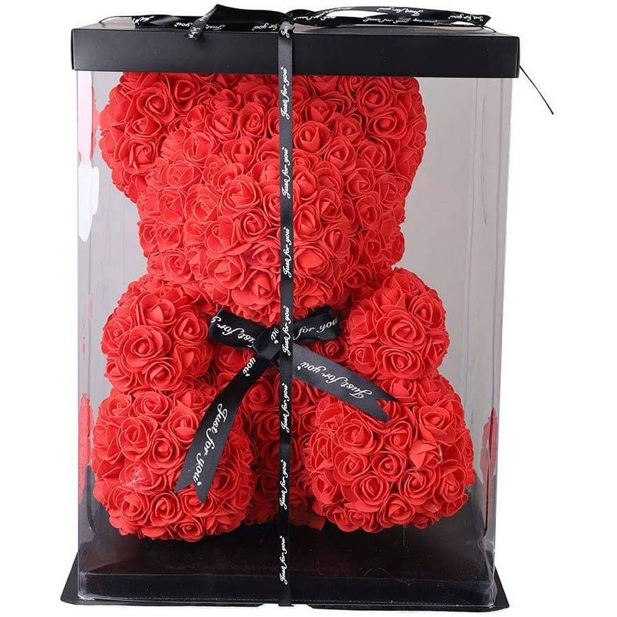 Rose teddy bear 25cm Red