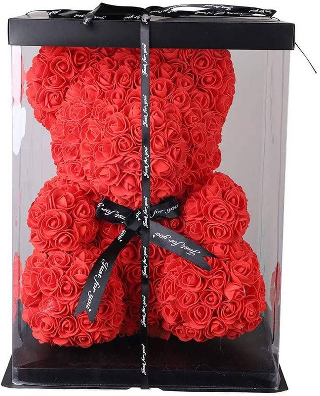 Rose bamse 25cm Rød