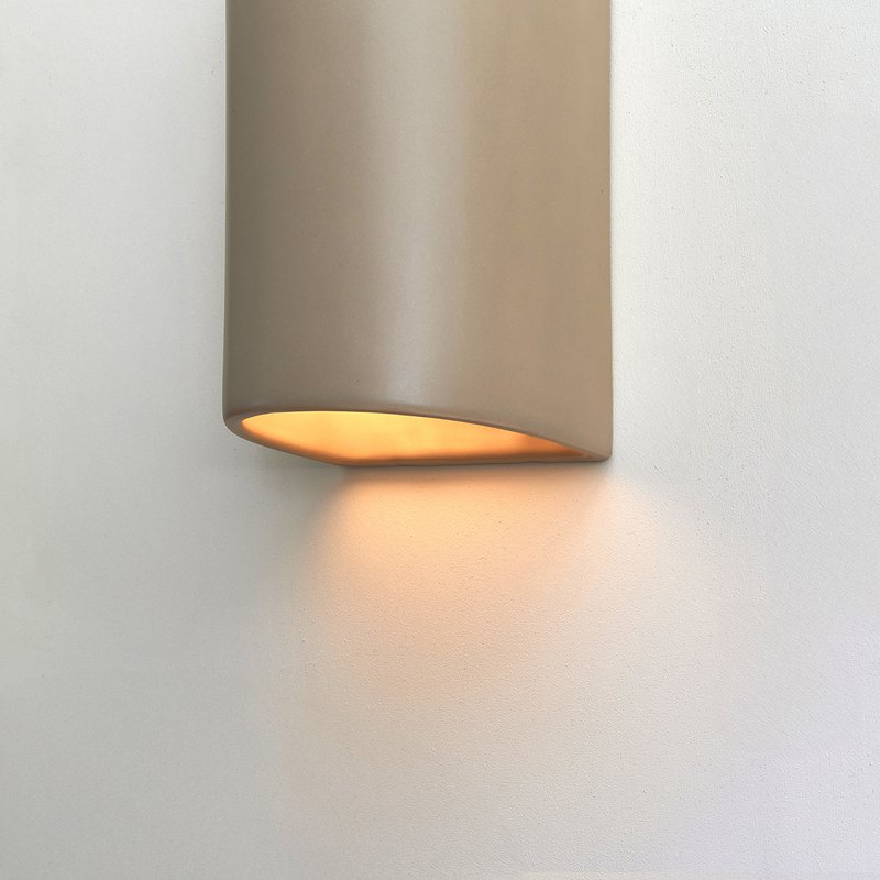 Keramikwandlampe - mattes Taupe