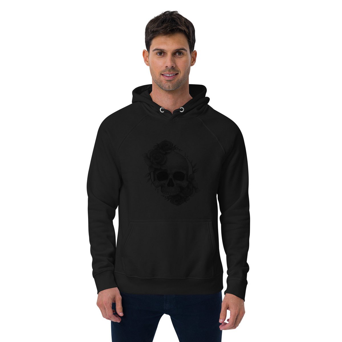 Sweat à capuche raglan biologique unisexe Roses
