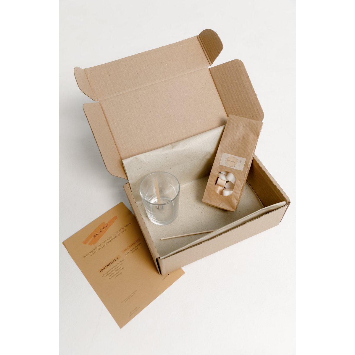 CAJA DE VELAS - SET DE BRICOLAJE HAGA VELAS USTED MISMO - Kit de bricolaje de vidrio transparente con mecha de madera