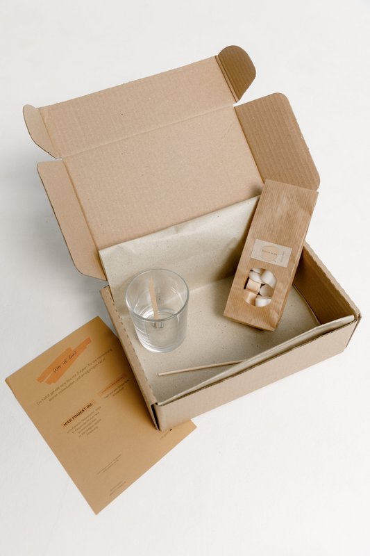 LYSEBASSE - DIY-SÆT GØR SELV stearinlys - DIY-sæt klart glas med trævæge