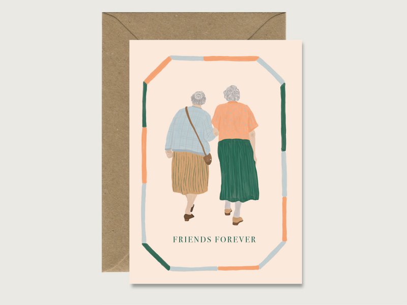 Karte für Freunde "Friends forever" N_24 - Klappkarte Freundschaft | Freundschaftskarte | Freundin || HERZ & PAPIER